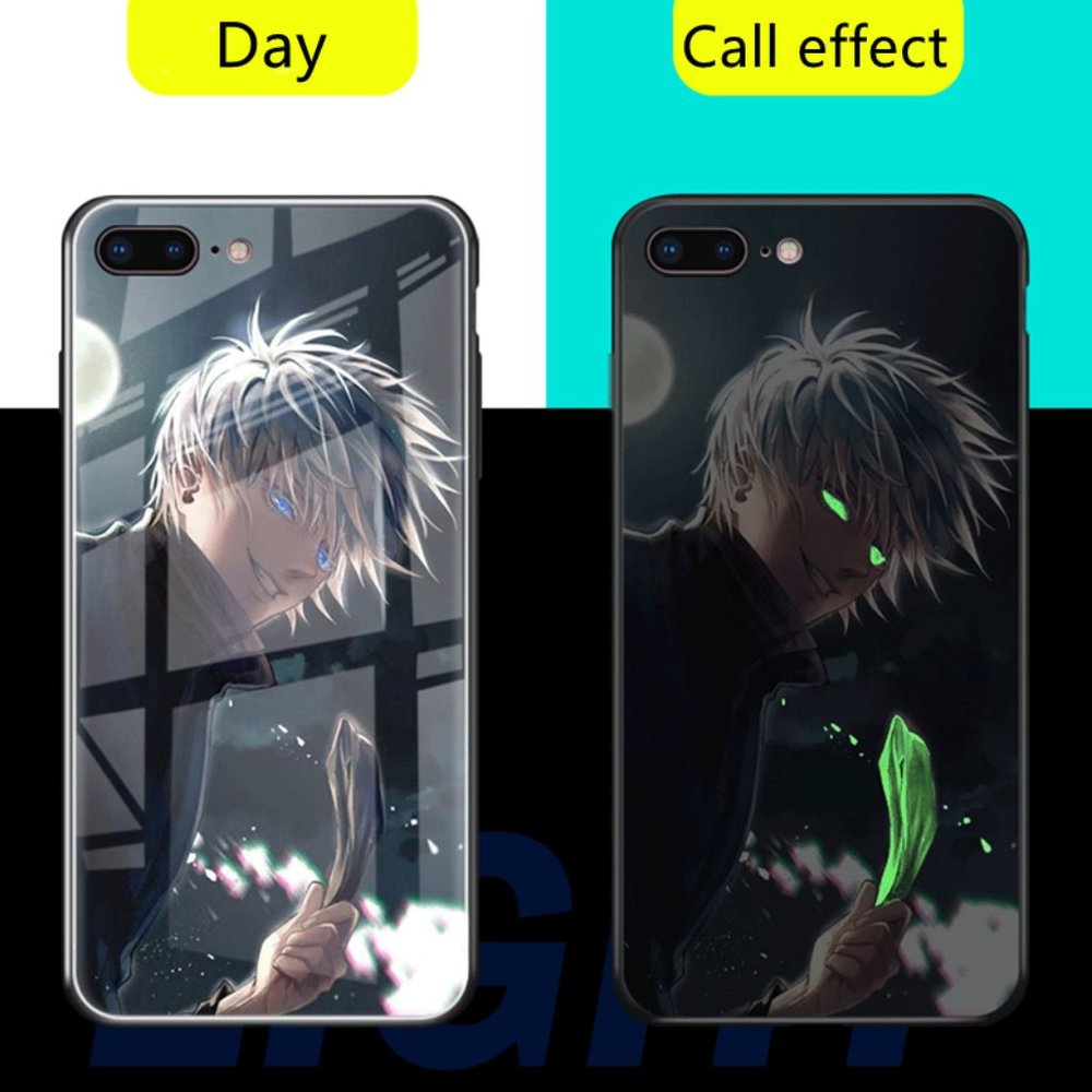 LED iPhone Smart Luminous Tempered Glass Case - Anime Designs